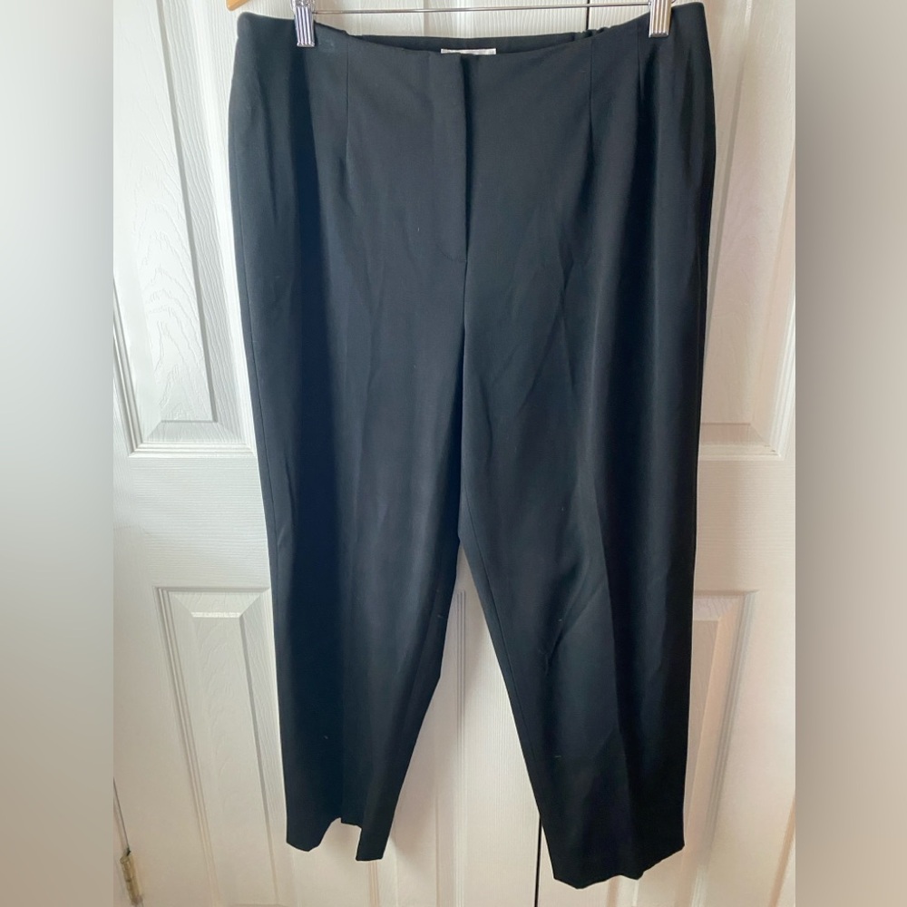 🆕Talbots Petite Black Classic Fit‎ High Rise Straight Leg Stretch Trousers 14W